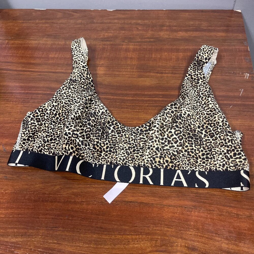 Victoria's Secret Wireless Plunge Bralette Cheetah Print Size Large